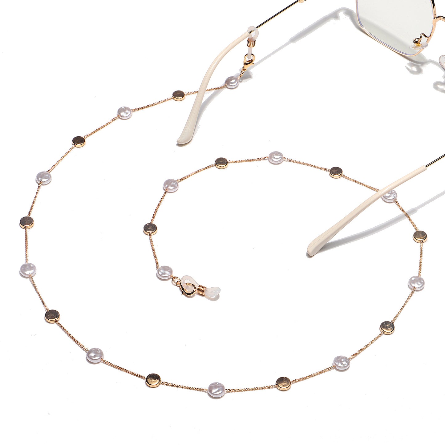 Perlen- und Metall-Brillenhalter-Kette Brehn