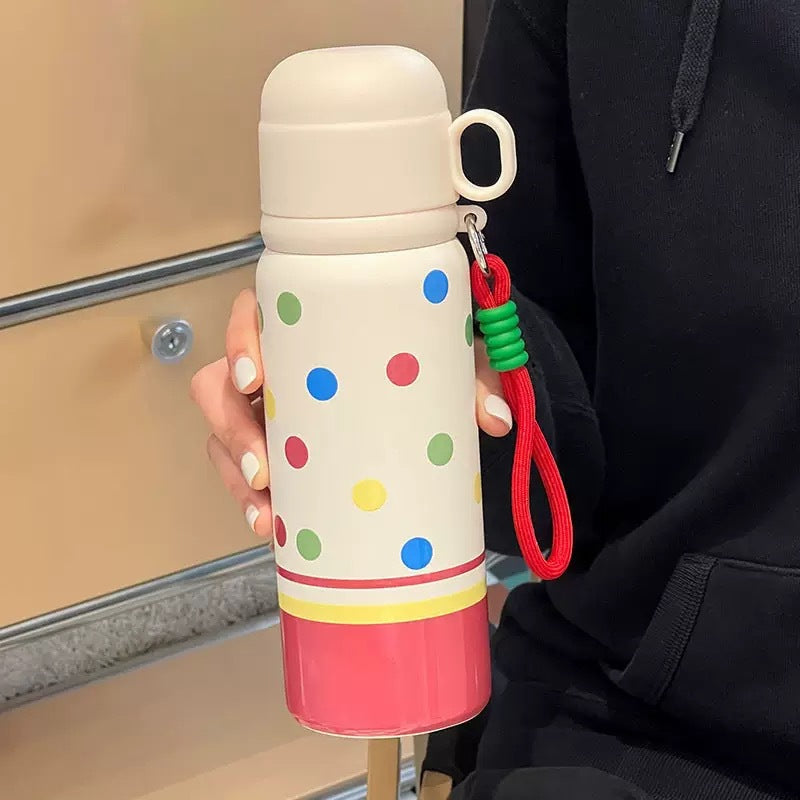 Damen Isolierflasche mit fröhlichem Punktemuster Brehn