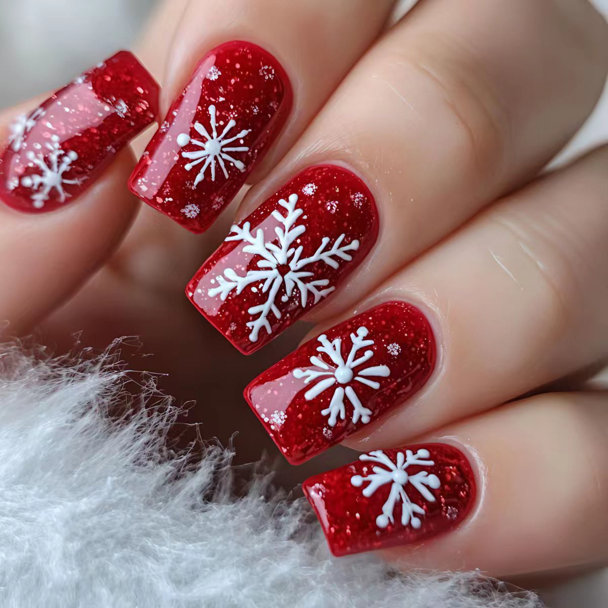 Kreative Nagelkunst mit Festlichem Schneeflocken-Design Brehn