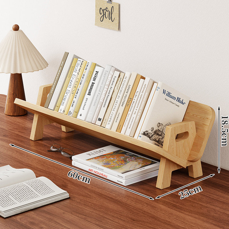 Abgewinkelter Bambus-Desktop-Buch- und Zeitschriftenständer mit rutschfesten Stäben