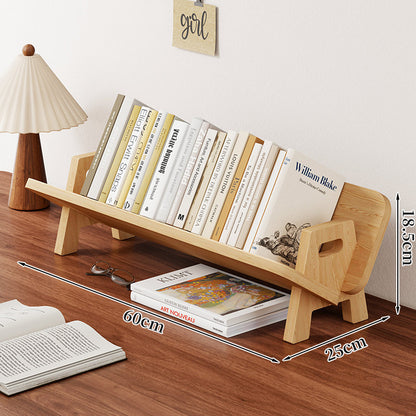Abgewinkelter Bambus-Desktop-Buch- und Zeitschriftenständer mit rutschfesten Stäben