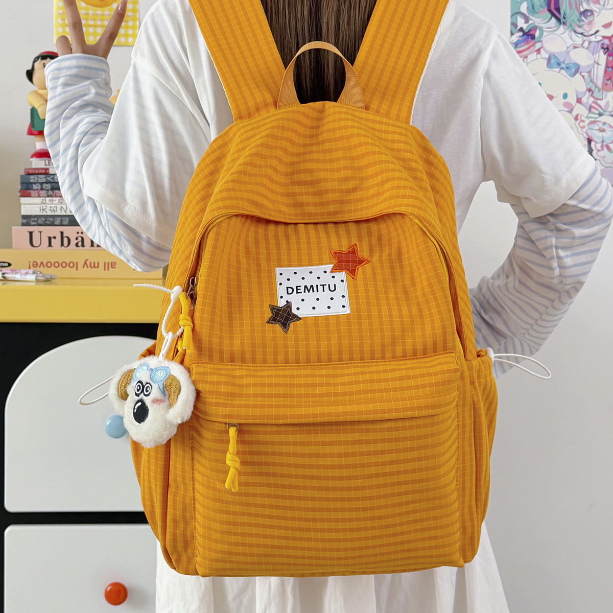 Stylische Karierter Rucksack Brehn