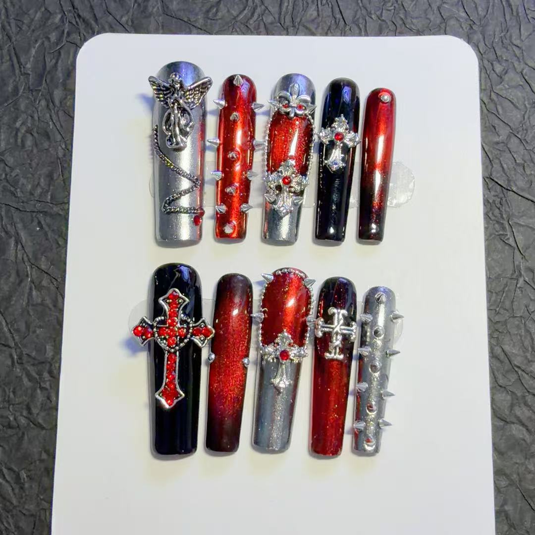 Gothic-Themen Dekorative Press-On Nagelkunst Set
