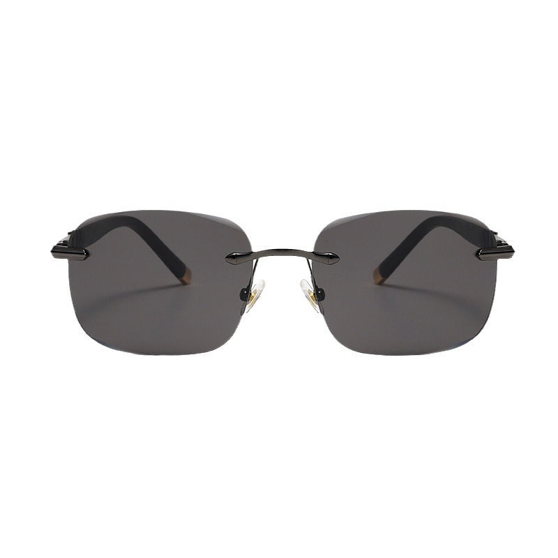 Damen futuristische Sonnenbrille mit filigranem Metallic-Rahmen Brehn