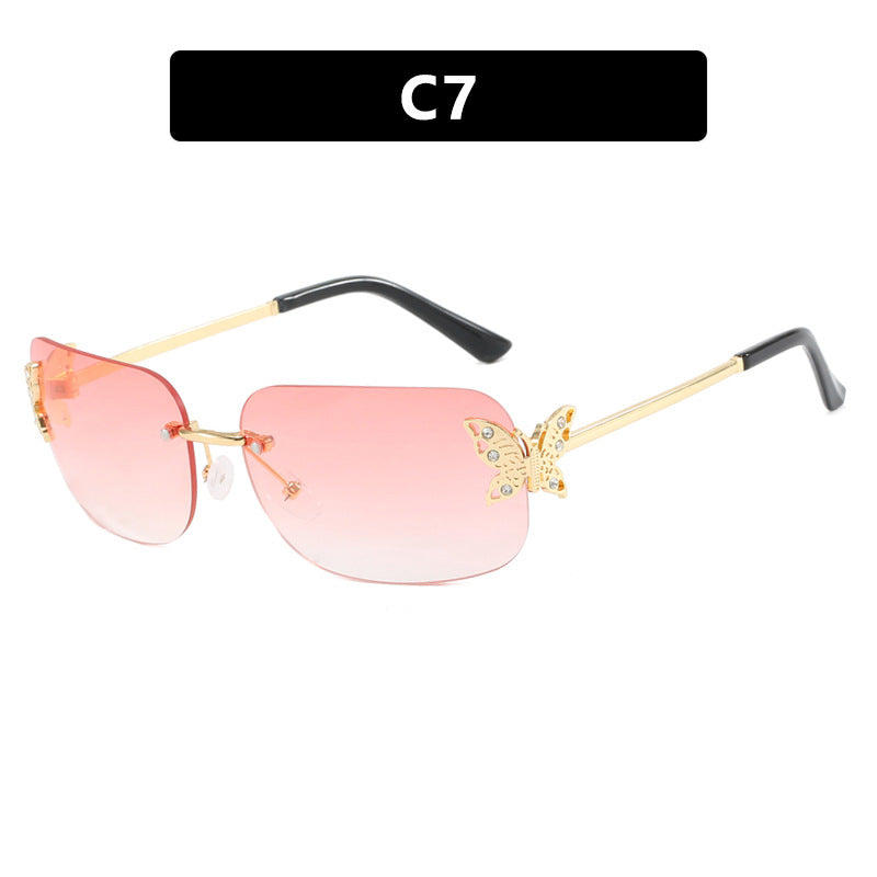 Damen modische Sonnenbrille mit filigranem Schmetterlingsdesign und schützenden Gläsern Brehn