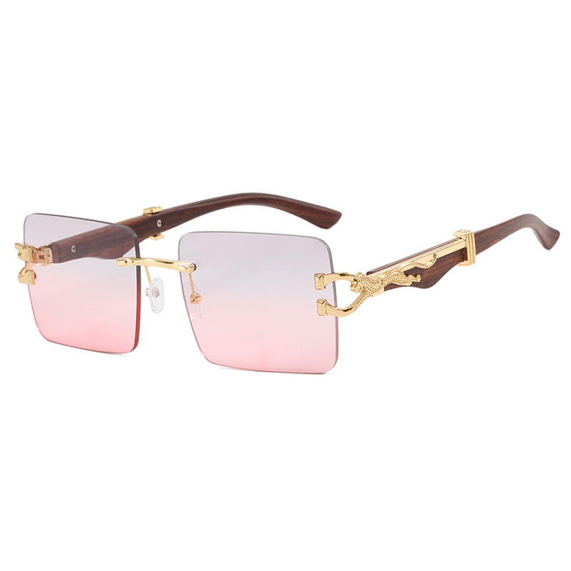 Damen elegante quadratische Sonnenbrille mit hochwertigem Holzrahmen Brehn