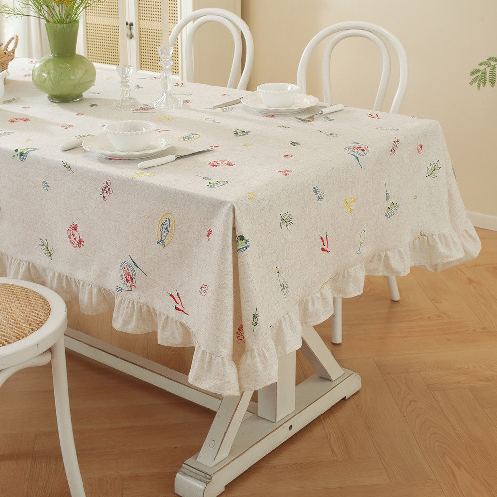 Bestickte Obstdesign Tischdecke