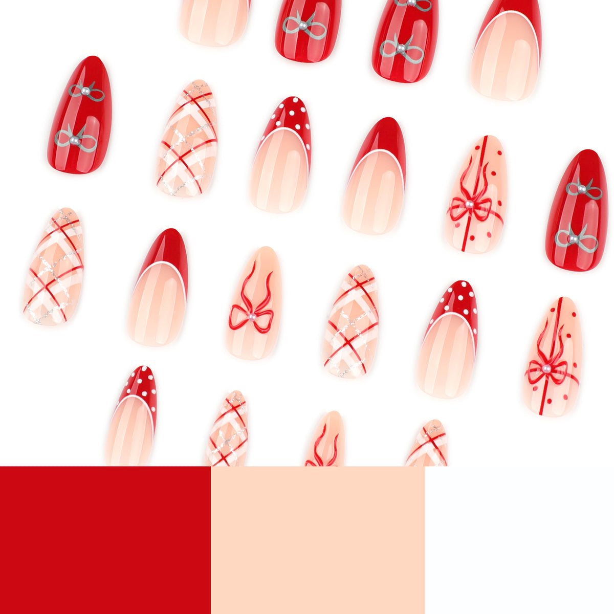 Kunstvolle Nagelverlängerungen mit eleganten Mustern und Verzierungen Brehn