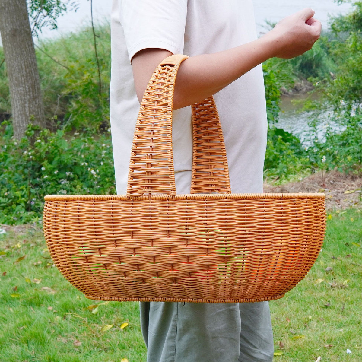 Großer Geflochtener Garten Picknickkorb Brehn