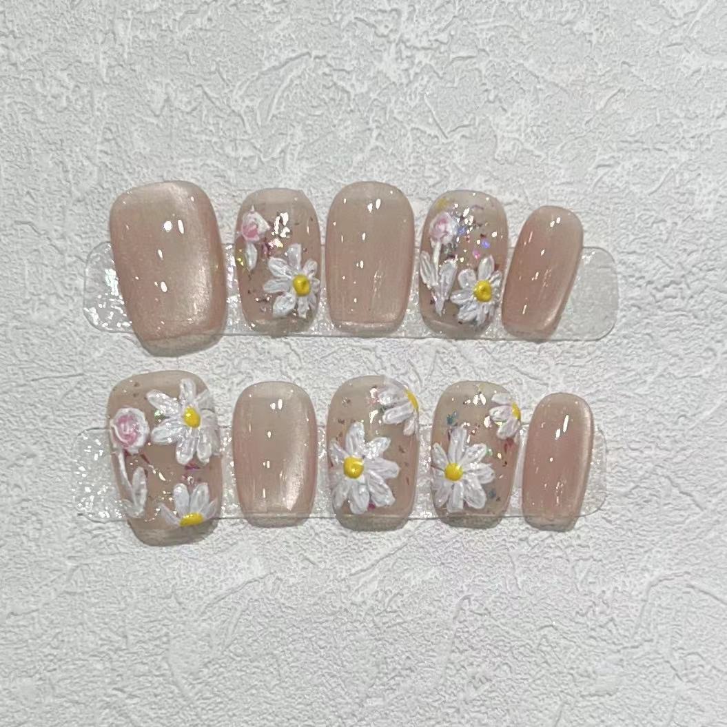 Blumeninspiriertes Press-On Nagelkunstset Brehn