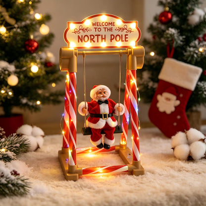 Dekorative Weihnachtsmann Figur auf Schaukel