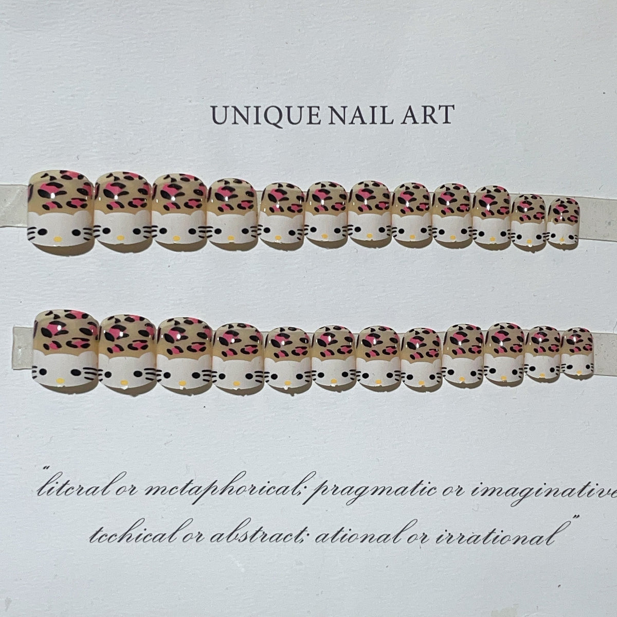 Lustiges katzenmotiviertes Press-On-Nagelset