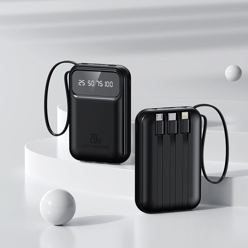 Kompakte Powerbank mit integrierten Schnellladeanschlüssen Brehn