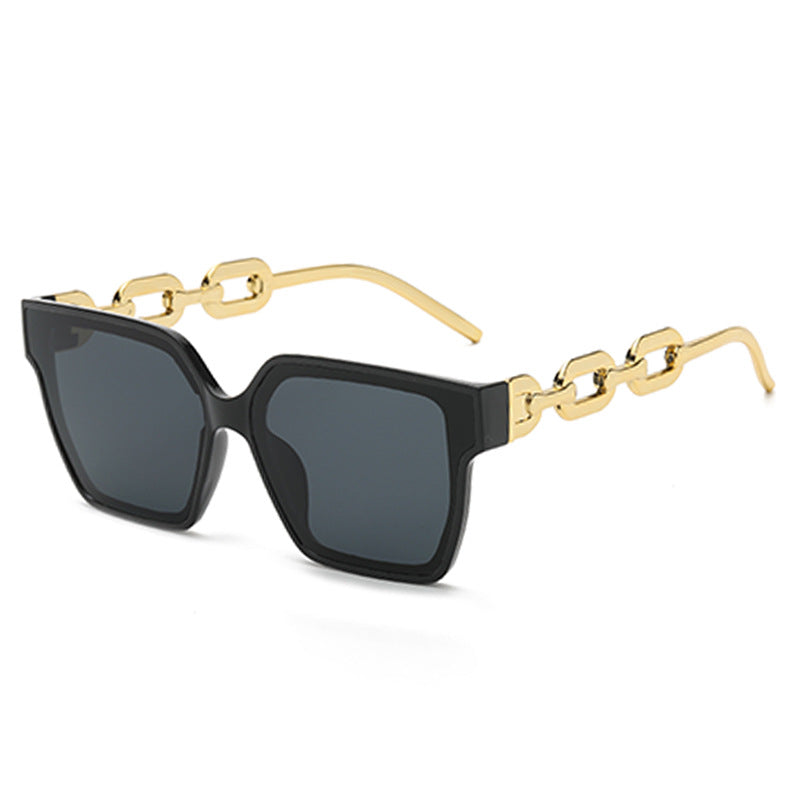Damen Oversized Fashion-Sonnenbrille mit außergewöhnlichem Kettendesign Brehn