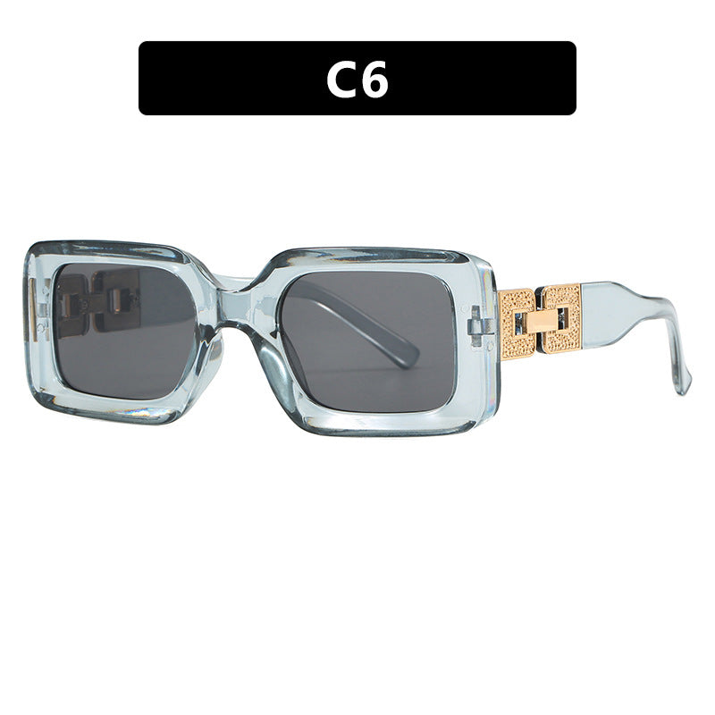 Damen modische Sonnenbrille im eleganten quadratischen Design mit luxuriösen goldenen Akzenten Brehn