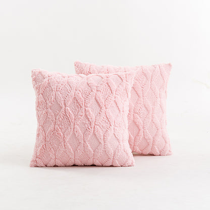 Texturiertes Strick-Diamond-Tufted quadratisches Wurfkissenbezug mit ausgefranstem Rand