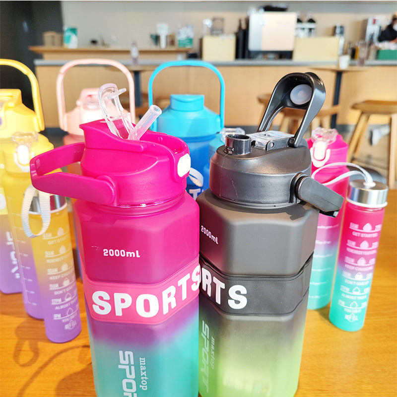 Damen Sport-Wasserflasche mit motivierenden Skalen Brehn