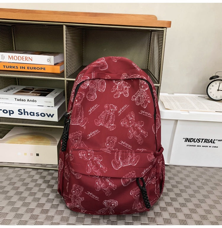 Verspielter Teddy Bären-Print Rucksack
