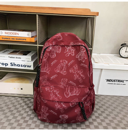 Verspielter Teddy Bären-Print Rucksack