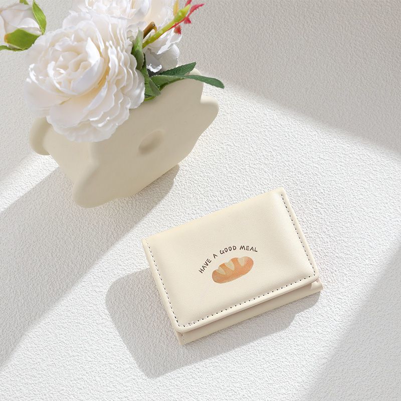 Croissant-Themen Leder Mini Wallet Brehn