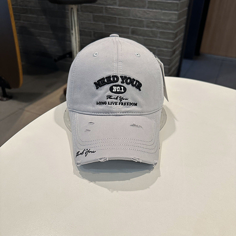 Herren Distressed Baumwolle Bestickte Baseballmütze Brehn