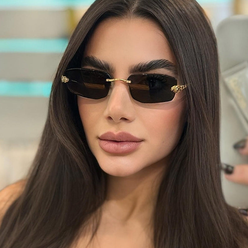 Damen elegante Halbgestell Sonnenbrille Brehn