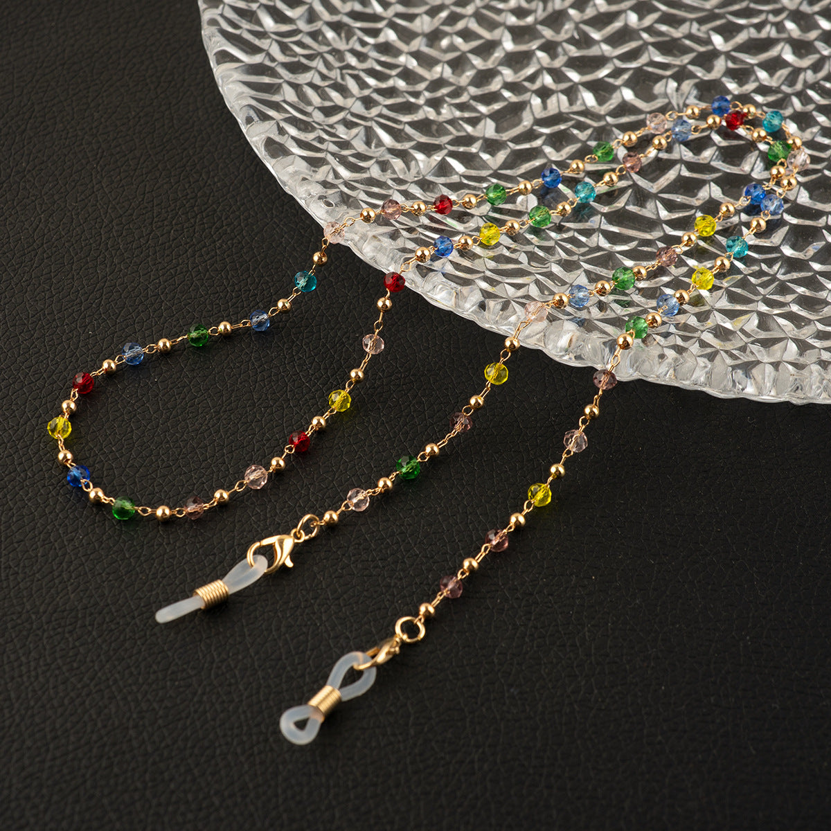 Bunte Kristallperlen Brillenband Brehn