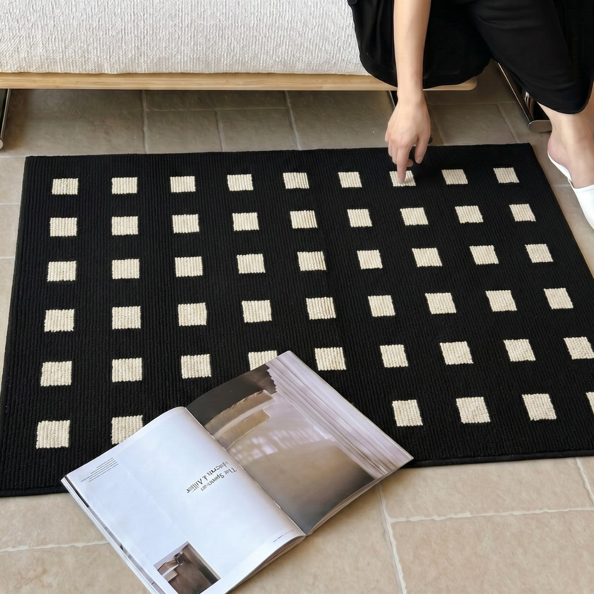 Stilvolles geometrisches Muster Bereichsteppich