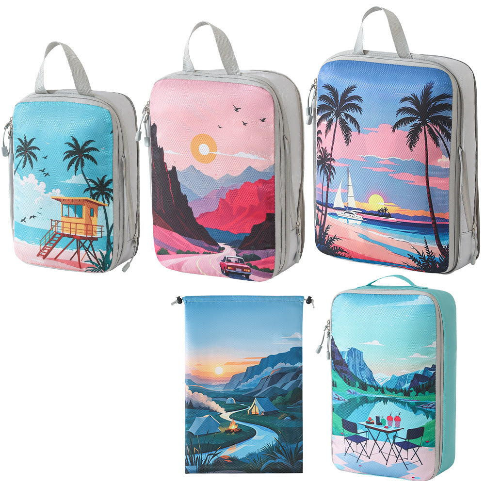 Set Von Reiseorganisatoren Mit Einzigartigen Naturmotiven Brehn