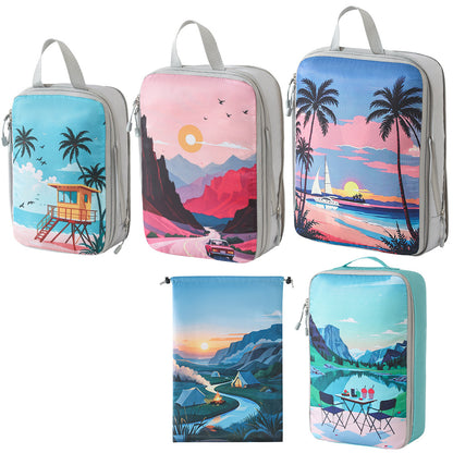 Set Von Reiseorganisatoren Mit Einzigartigen Naturmotiven Brehn