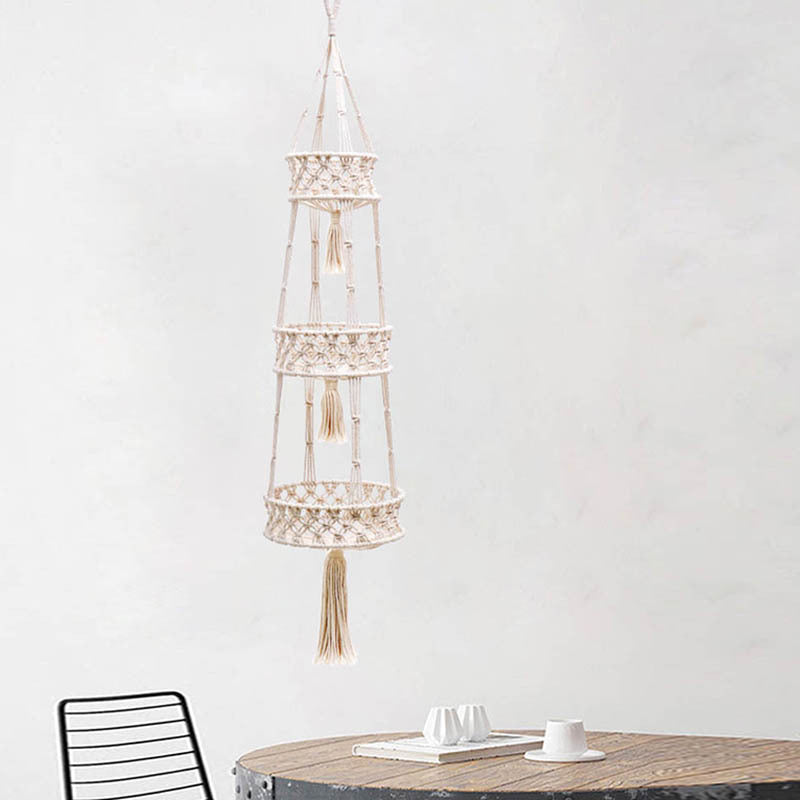 Drei-Tier Macramé Hängender Pflanzenhalter