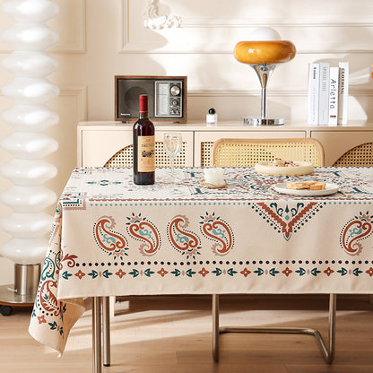 Wasserabweisende rechteckige Tischdecke mit Paisley-Muster und beschichteter Baumwolloptik Brehn