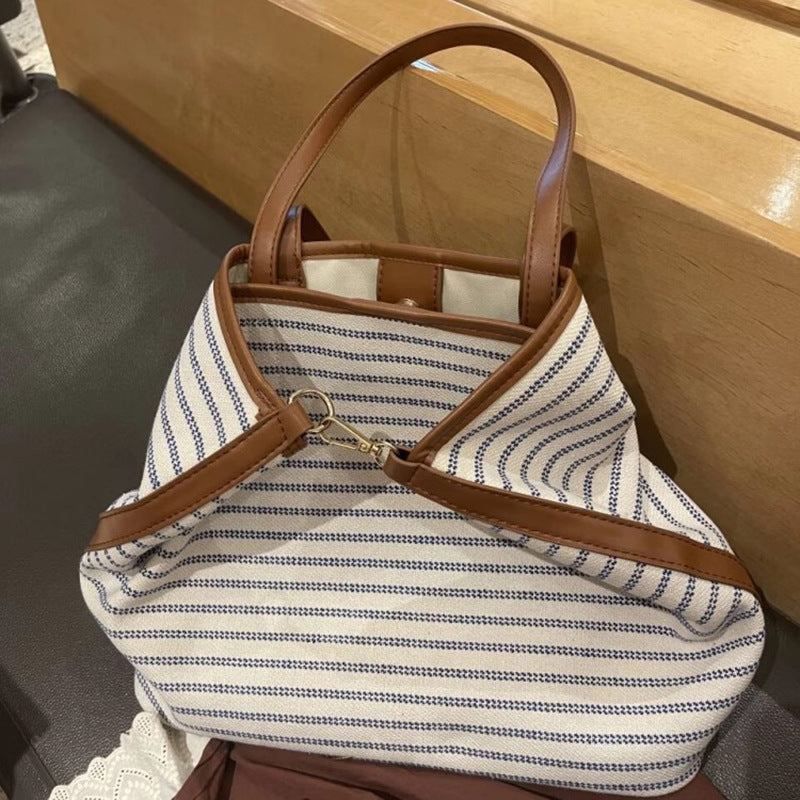 Gestreifter Canvas Tote Bag Brehn