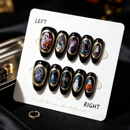 Künstlerisches Halloween-Themen Press-On Nagelset 1790738841