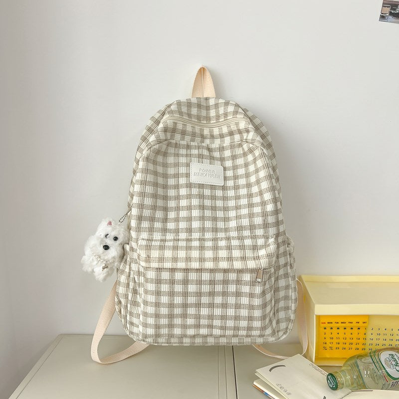 Lässiger karierten Schulrucksack