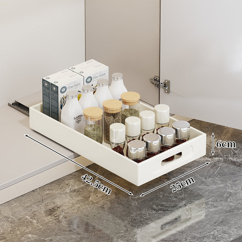 Ausziehbarer Schrank-Schubladenorganizer mit Ausschnittgriff und flachem Design
