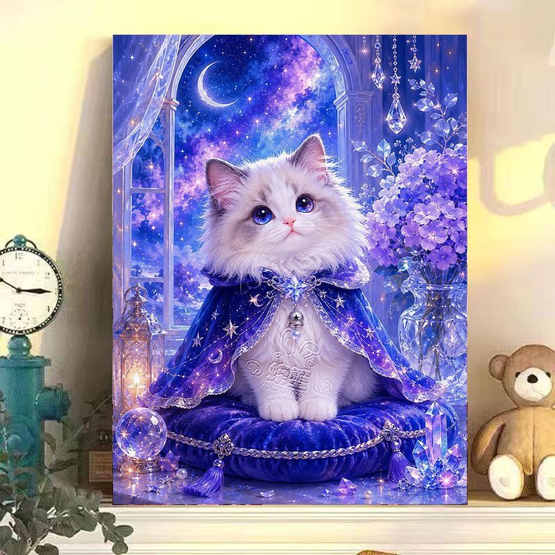 Verspielt katzenmotiviertes Leinwandkunstwerk Brehn