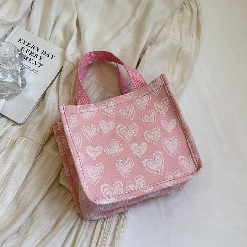 Herz-bestickte Utility Tote