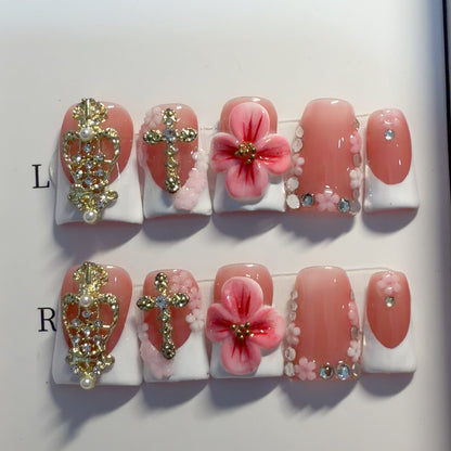 Dekorative Florale Press-On Nagel Set 1790731542