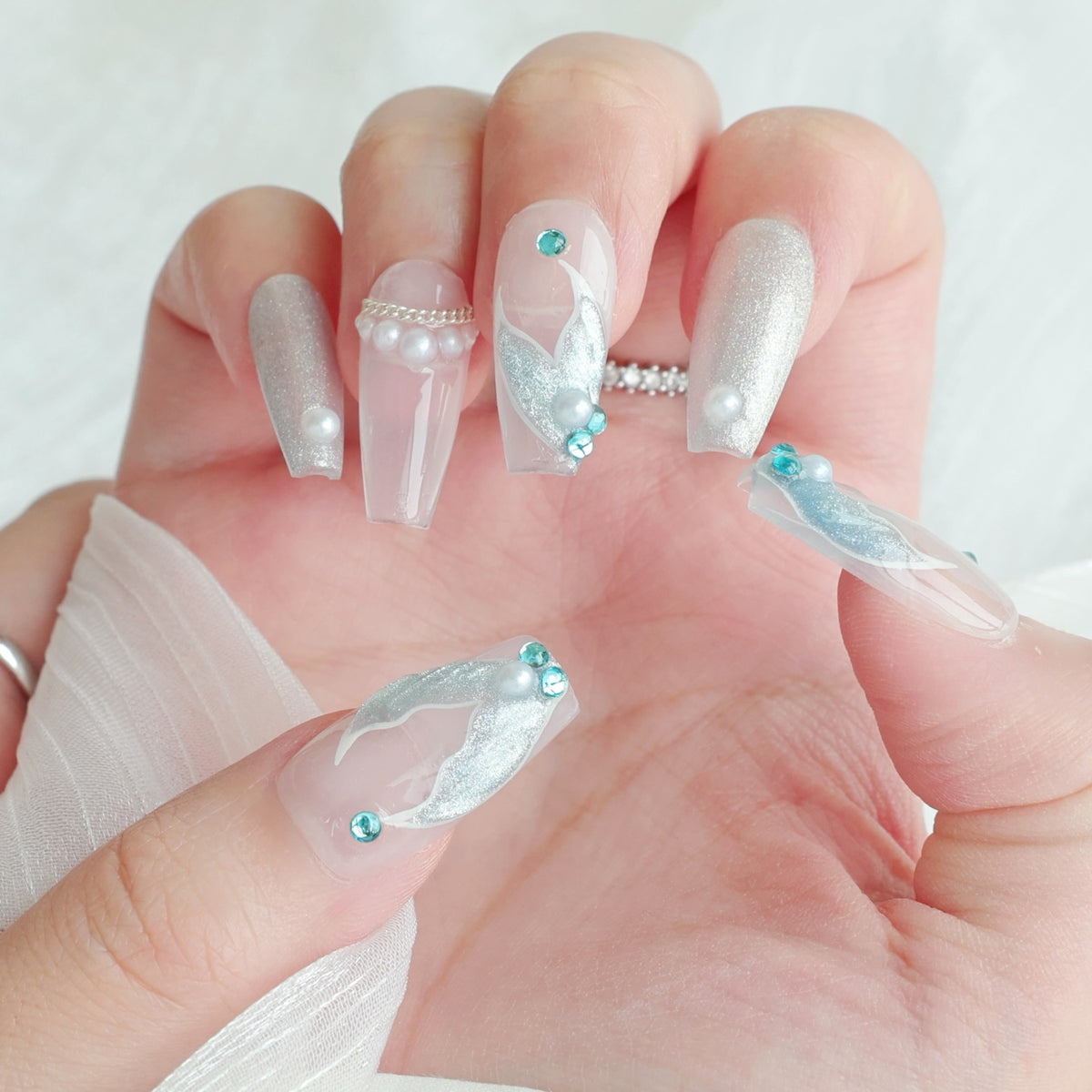 Schmetterlings-verzierte Press-On Nagelset