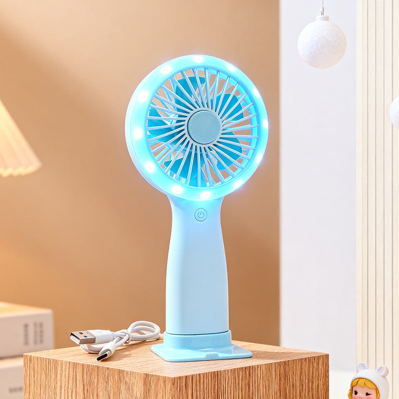 Damen Tragbarer Handventilator mit LED-Beleuchtung und USB-Ladefunktion Brehn