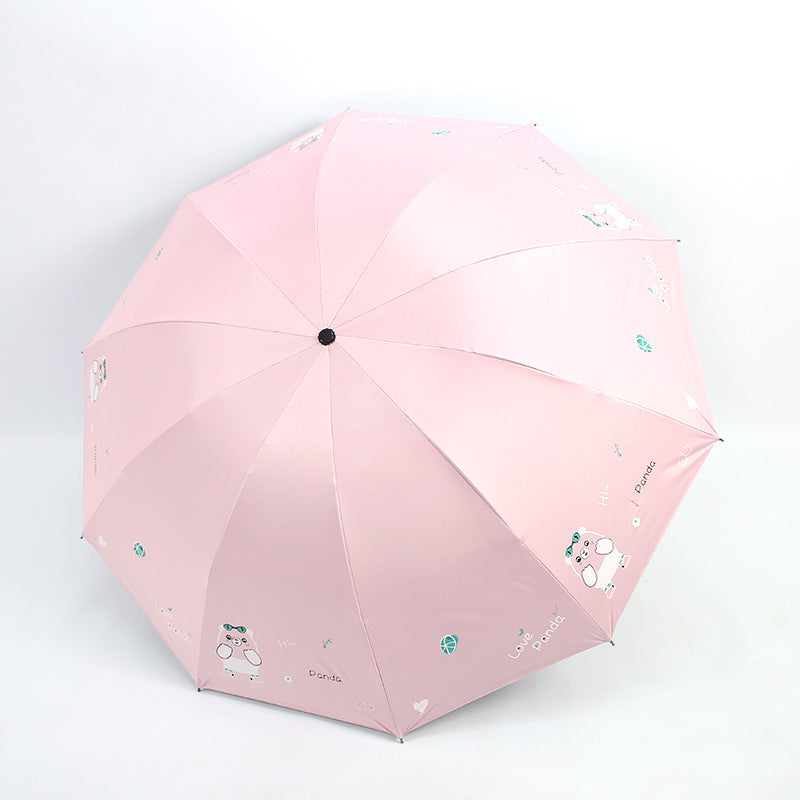Damen Faltbarer Regenschirm mit niedlichem Panda-Motiv Brehn