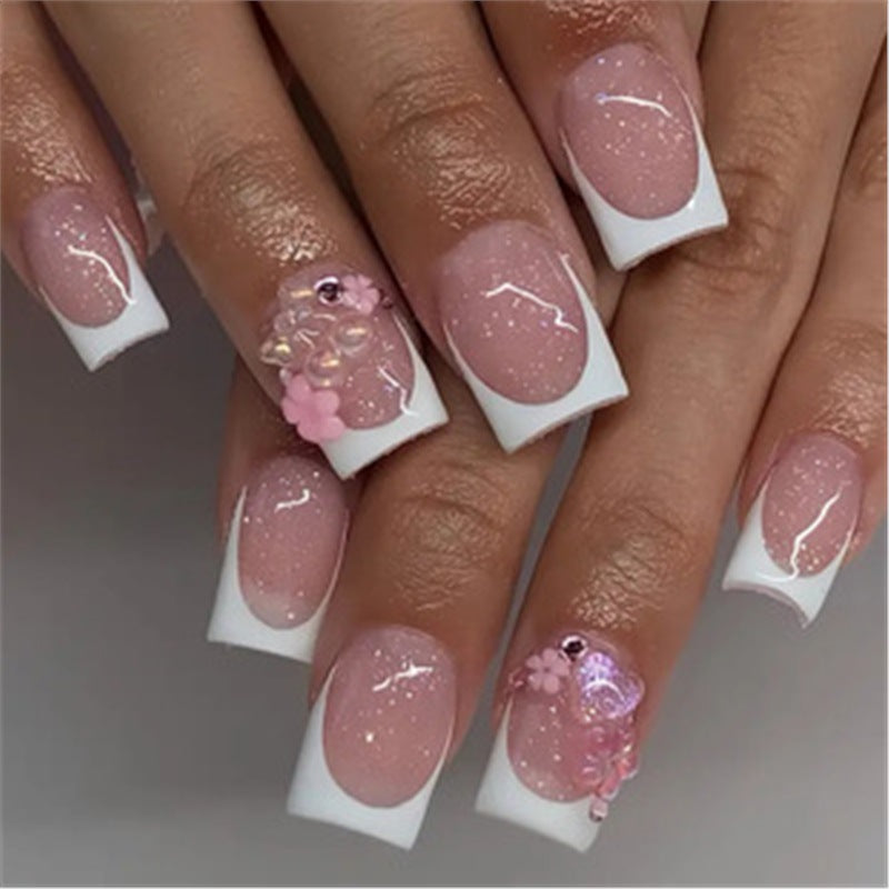 Künstlerisches Press-On-Nagelset mit Premium-Verzierungen Brehn