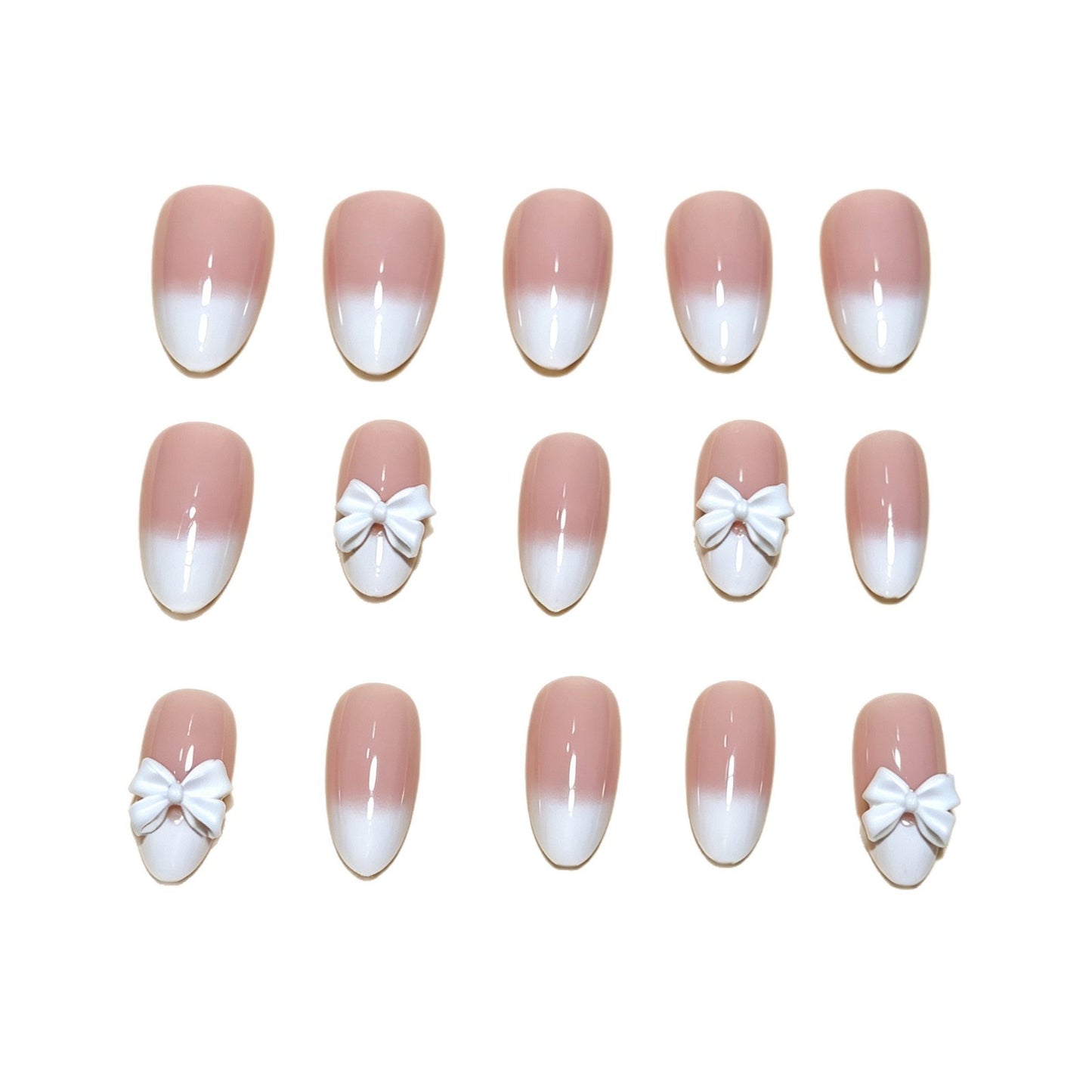 Elegante mit Schleifen geschmückte Press-On Nagelspitzen Brehn