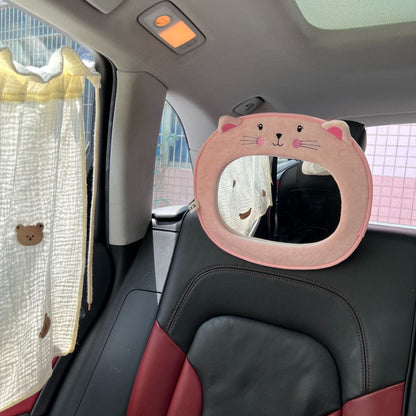 Rückwärts gerichteter Baby-Autospiegel mit plüschigem Eulenbezug und verstellbarem Riemen