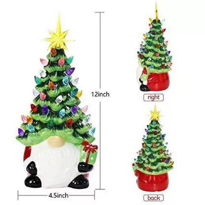 Weihnachtsmann Dekofigur mit Weihnachtsbaum Brehn