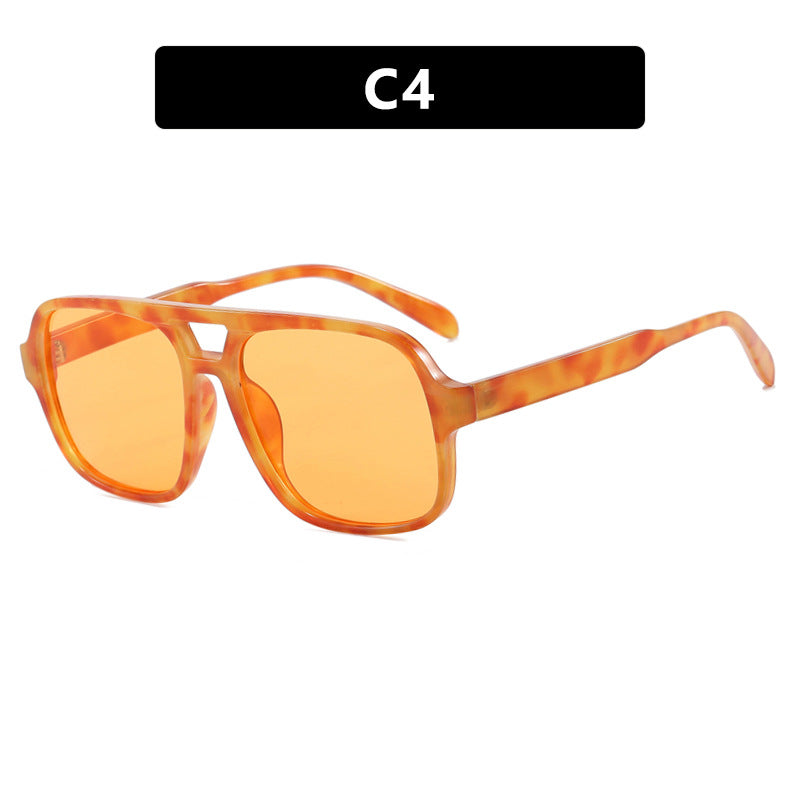 Damen moderne quadratische Sonnenbrille mit stylishem transparentem Rahmen Brehn