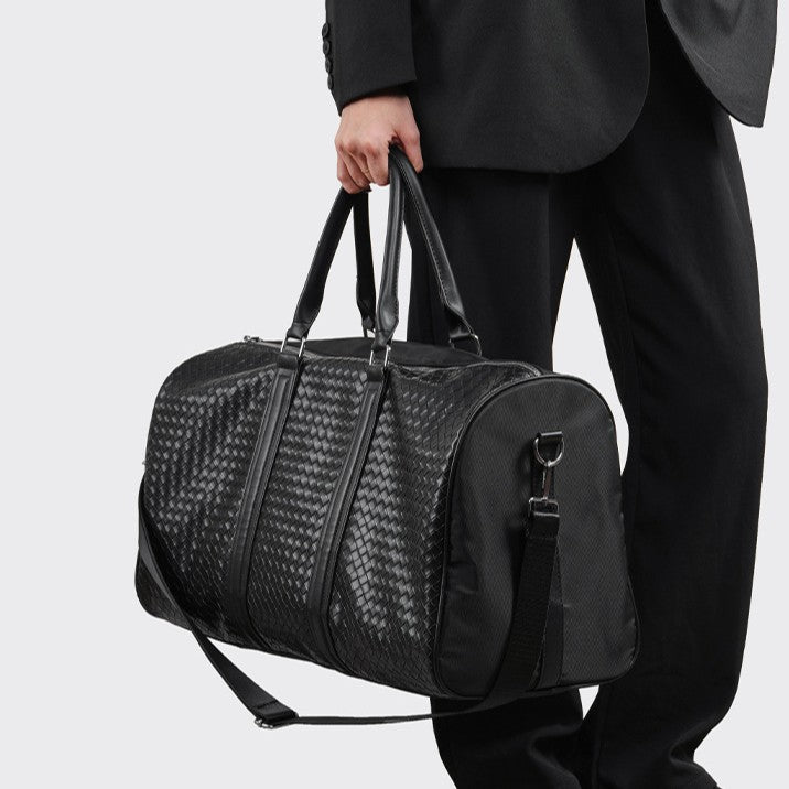 Premium gewebte Leder Wochenend-Duffel-Tasche Brehn