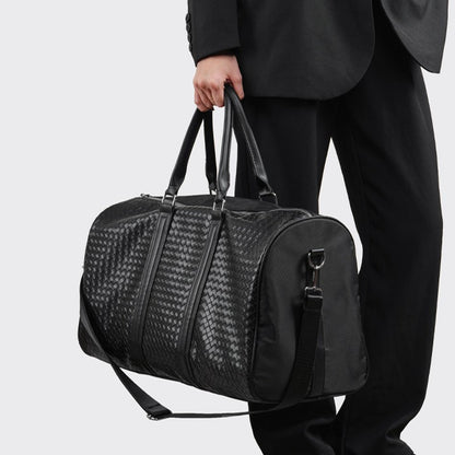 Premium gewebte Leder Wochenend-Duffel-Tasche Brehn