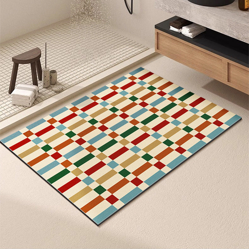 Geometrisch gemusterte Badematte Brehn